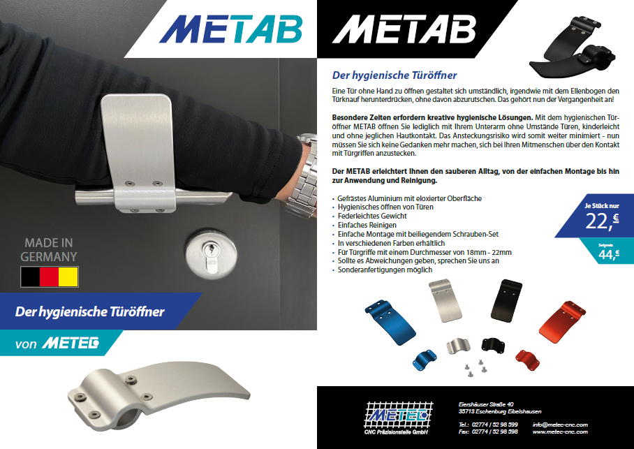 METAB - der hygienische Türöffner von Metec